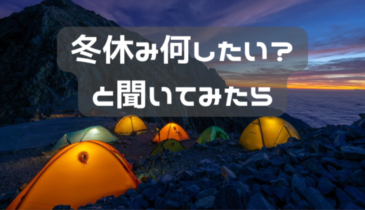 冬休みなにかしたいことある？